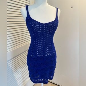 Blue knitted dress